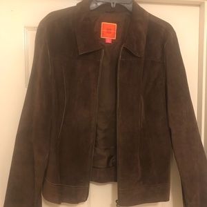 Isaac Mizrahi Genuine Leather Brown Leather Jacket